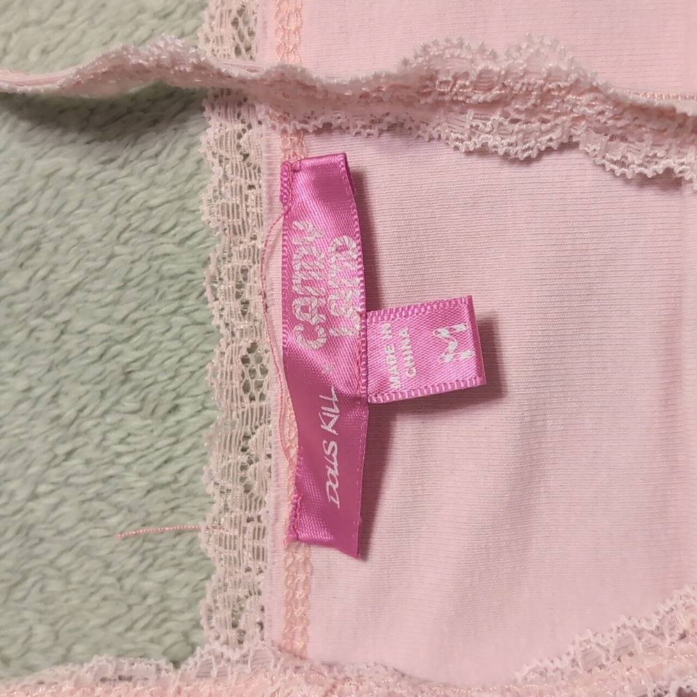 Dolls Kill X Candyland - Pink Princess Cropped Cami - M - Picture 2 of 2